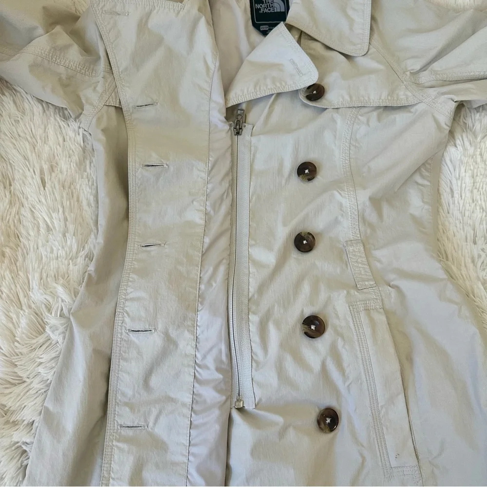The North Face Off White Beige Trench Coat Jacket Women’s XS Double Breasted - Picture 10 of 13